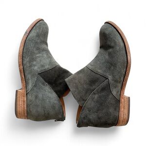 Kork-Ease Dark Olive Suede Ankle Booties